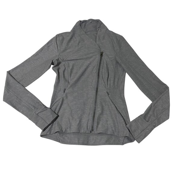 Lululemon Womens Gray Full-Zip Jacket Size 6 With Thumbholes & Side Pockets - Picture 1 of 12